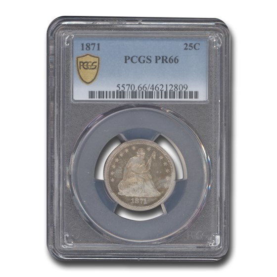 1871 Liberty Seated Quarter PR-66 PCGS 1871 Liberty Seated Quarter PR-66 PCGS